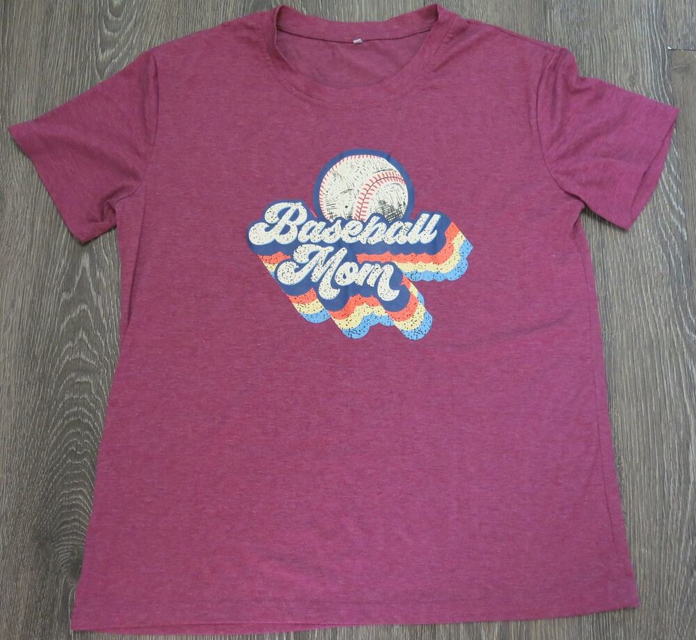 Baseball Mom T Shirt Size XL Women  Purple Retro Proud Mom Kids Sports Casual